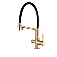 Trojcestný zlatý kohútik pre filter - Gold Mat Trojcestný zlatý kohútik pre filter - Gold Mat