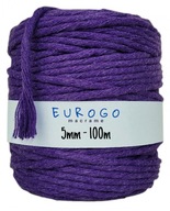 LEVANDUĽOVÁ BAVLNENÁ Šnúrka PRE MACRAME 100m 5mm LEVANDUĽOVÁ BAVLNENÁ Šnúrka PRE MACRAME 100m 5mm