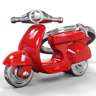Červená kľúčenka na kolobežku Vespa kľúčenka Červená kľúčenka na kolobežku Vespa kľúčenka