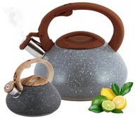 2,5L kanvica s píšťalkou, INDUKCIA PLYNU, ŠEDÁ KAMILLE 2,5L kanvica s píšťalkou, INDUKCIA PLYNU, ŠEDÁ KAMILLE