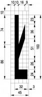 Cestná šablóna, výška 160cm, písmeno Ł, materiál, hrúbka: 1mm