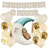 Sada balónov WELCOME HOME + BOHO BANNER modrý mesiac WELCOME ahoj Sada balónov WELCOME HOME + BOHO BANNER modrý mesiac WELCOME ahoj