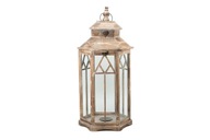 Drevený lampáš, sviečka do izby, hnedá, XL Drevený lampáš, sviečka do izby, hnedá, XL