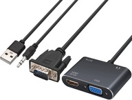 ADAPTÉR KONVERTOR VGA D-SUB NA HDMI + VGA + AUDIO ADAPTÉR KONVERTOR VGA D-SUB NA HDMI + VGA + AUDIO