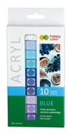 Akrylová farba 10 cols x 12 ml odtiene modrej