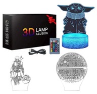 3D lampa s hologramom na diaľkové ovládanie Star Wars Yoda Ship Death Star 3D lampa s hologramom na diaľkové ovládanie Star Wars Yoda Ship Death Star