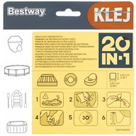 Bazénové záplaty Silné samolepiace BESTWAY súprava bazénových záplat 20 kusov Bazénové záplaty Silné samolepiace BESTWAY súprava bazénových záplat 20 kusov