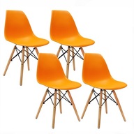 4 DSW Milano oranžové škandinávske stoličky