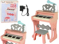 Ružová stolička na elektrické piano s 25 klávesmi