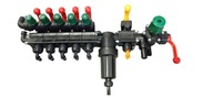 Konštantný tlakový ventil rozdeľovača 5 striekacích sekcií