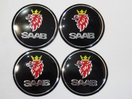4x hliníkové nálepky na čiapky SAAB 56mm, čierne 4x hliníkové nálepky na čiapky SAAB 56mm, čierne