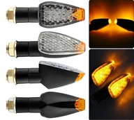 Smerovky na motorku, čierne, 14 LED, 4 kusy Smerovky na motorku, čierne, 14 LED, 4 kusy