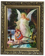 OBRAZ V ZLATOM RÁME 40X50 ANJEL STRÁŽNY OBRAZ V ZLATOM RÁME 40X50 ANJEL STRÁŽNY