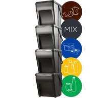 ODPADOVÝ KOŠ SADA NÁDOB 4x25L + NÁLEPKY ODPADOVÝ KOŠ SADA NÁDOB 4x25L + NÁLEPKY