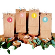 Adventný kalendár eko papierové tašky vianočné
