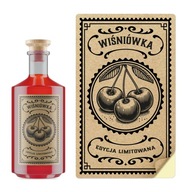 Cherry Vodka Label Sticker Cherry Tinkture 24pcs Eco Kraft Retro Stickers Cherry Vodka Label Sticker Cherry Tinkture 24pcs Eco Kraft Retro Stickers