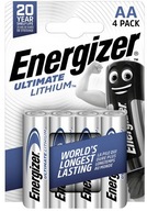 4x lítiová lítiová batéria Energizer L91 AA R6 ULTIMATE 4x lítiová lítiová batéria Energizer L91 AA R6 ULTIMATE