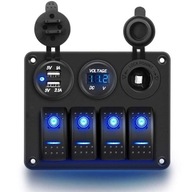 LODNÝ SPÍNAČ S USB A VOLTMETROM - 06018 LODNÝ SPÍNAČ S USB A VOLTMETROM - 06018