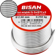 CÍNOVÁ MÄKKÁ SPÁJKA NA SPÁJKOVANIE 2,5 mm 250G CIEVKA CÍNOVÁ MÄKKÁ SPÁJKA NA SPÁJKOVANIE 2,5 mm 250G CIEVKA