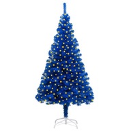 Umelý vianočný stromček so stojanom a LED, modrý, 2