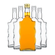 5x SKLENENÉ FĽAŠE 500 ML NA NÁTERY LIkéROVÉ ŠŤÁVY SADA WHISKY BIMBERS