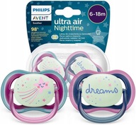 Avent cumlík 6-18m Ultra Air dievčenská noc Avent cumlík 6-18m Ultra Air dievčenská noc