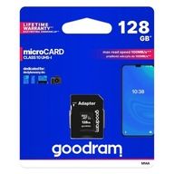 Pamäťová karta GOODRAM microSD 128 GB TRIEDA 10 UHS I 100 MB/s s adaptérom SD