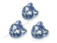 Cat Faces Cobalt-Strieborná vložka-V otvor 12mm-4ks Cat Faces Cobalt-Strieborná vložka-V otvor 12mm-4ks