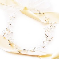 Zlatá zirkónová čelenka jemná a elegantná na svadbu