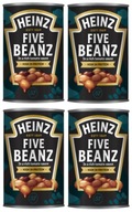 HEINZ 4x BAKED BEANZ FIVE BEANZ 5 fazuľových fazúľ HEINZ 4x BAKED BEANZ FIVE BEANZ 5 fazuľových fazúľ