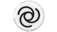 22 mm plochá biela gombíková šošovka so symbolom AU