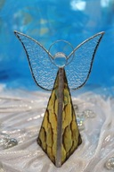 Medový anjelský svietnik, vitráž Tiffany