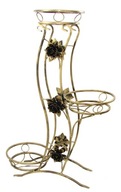 Fala stojan na kvety na tri kovové kvetináče Vyrobené z kovu, pevný stojan