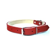 CHABA červený kožený obojok pre psa 10-30cm