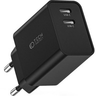 Tech-Protect 2x USB-C nástenná nabíjačka, 35W, Power Delivery, silná rýchla Tech-Protect 2x USB-C nástenná nabíjačka, 35W, Power Delivery, silná rýchla
