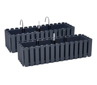 2x Balkónový kvetináč DDEF600 Háčiky + systém 2x Balkónový kvetináč DDEF600 Háčiky + systém