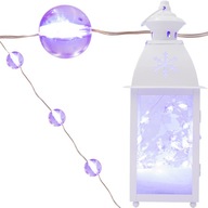 GIRLAND GUĽOVÉ LAMPY DRÔTOVÉ 20LED MICRO FIALOVÉ