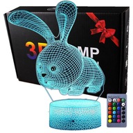 3D USB LED nočná lampa ako darček pre králika 3D USB LED nočná lampa ako darček pre králika