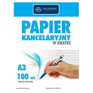 Kancelársky papier - Interprint - štvorčekový, 100 A3 Kancelársky papier - Interprint - štvorčekový, 100 A3