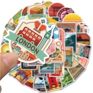 NÁLEPKY vodeodolné MIX CITIES 50 ks NÁLEPKY vodeodolné MIX CITIES 50 ks