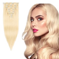 Clip In predlžovanie vlasov 8 pások 150g 47cm #613/88 Clip In predlžovanie vlasov 8 pások 150g 47cm #613/88