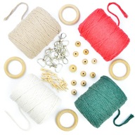 Bavlnená šnúrka 3mm MACRAME SET 4x100m Bavlnená šnúrka 3mm MACRAME SET 4x100m