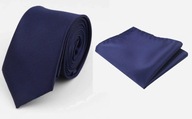Pánska hladká námornícka modrá TIE + námornícka modrá POCKET square Pánska hladká námornícka modrá TIE + námornícka modrá POCKET square