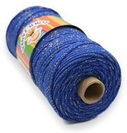 Splietaná šnúra 5mm CORNFLOWER so zlatou niťou Splietaná šnúra 5mm CORNFLOWER so zlatou niťou
