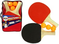 Drevené pingpongové pádlo s 3 vreckami na loptičky