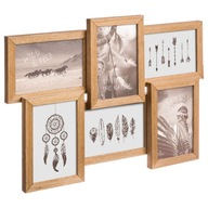 Ozdobný drevený rám na 6 fotografií, viacrámový loft