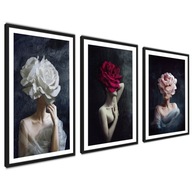 SET Plagáty Obrázky Ženy Kvety bez rámov 30x40 SET Plagáty Obrázky Ženy Kvety bez rámov 30x40