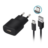 Sada sieťovej USB nabíjačky 2A 5V s káblom USB-C, čierna univerzálna kocka Sada sieťovej USB nabíjačky 2A 5V s káblom USB-C, čierna univerzálna kocka