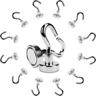 NEODYMIOVÝ MAGNET S HÁČKOM Ø16 mm / 8 kg, Držiak na háčik, 12 ks. NEODYMIOVÝ MAGNET S HÁČKOM Ø16 mm / 8 kg, Držiak na háčik, 12 ks.