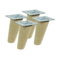 4x Drevená noha, dubová skosená noha, sada 8 cm 4x Drevená noha, dubová skosená noha, sada 8 cm